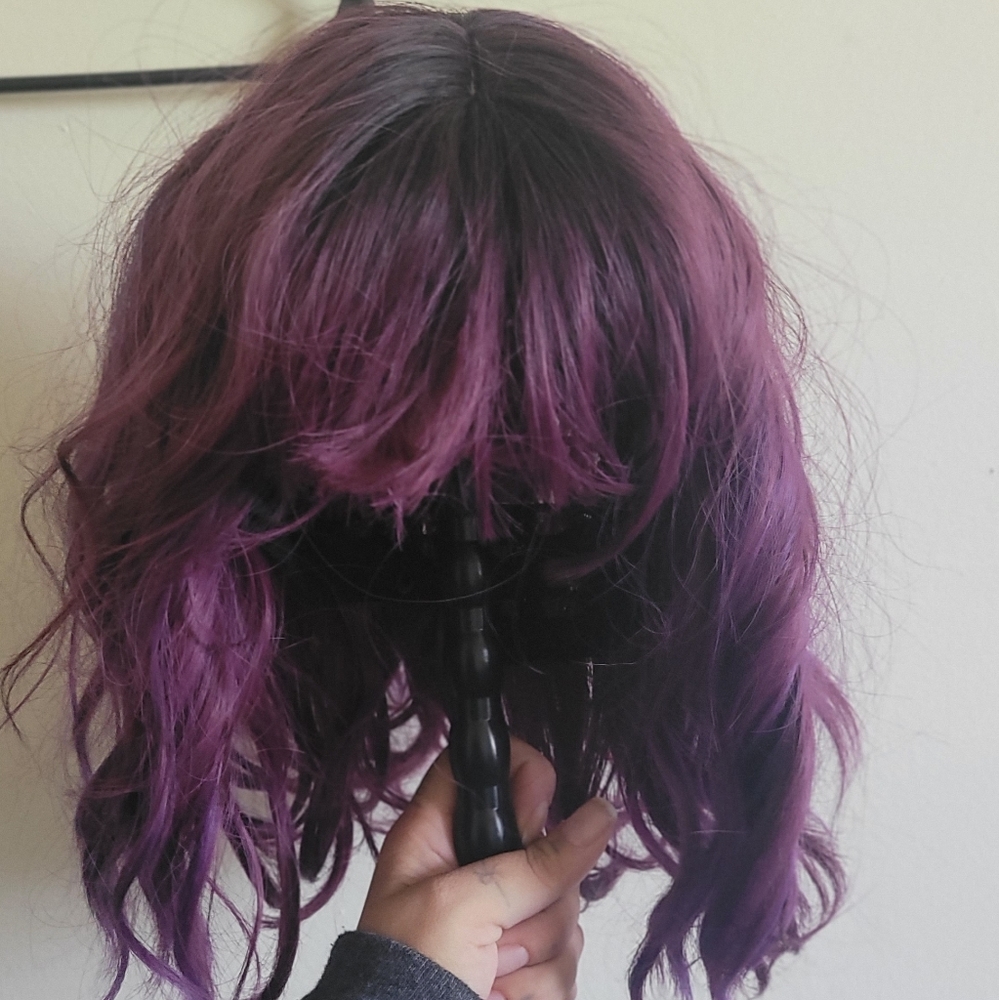 Ombre purple synthetic wig